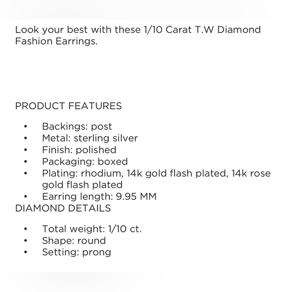 1/10 Carat T.W Diamond Fashion Earrings - Picture 5 of 6